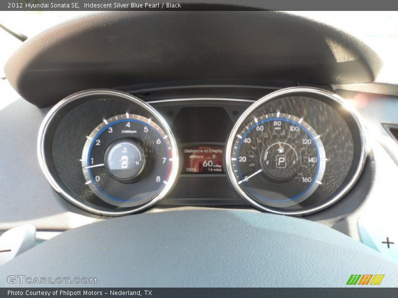 Iridescent Silver Blue Pearl / Black 2012 Hyundai Sonata SE