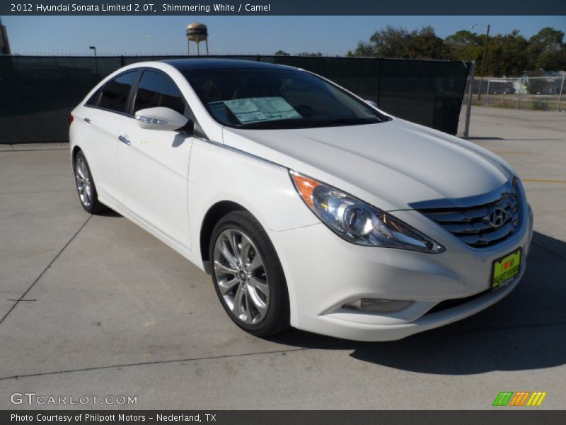 Shimmering White / Camel 2012 Hyundai Sonata Limited 2.0T