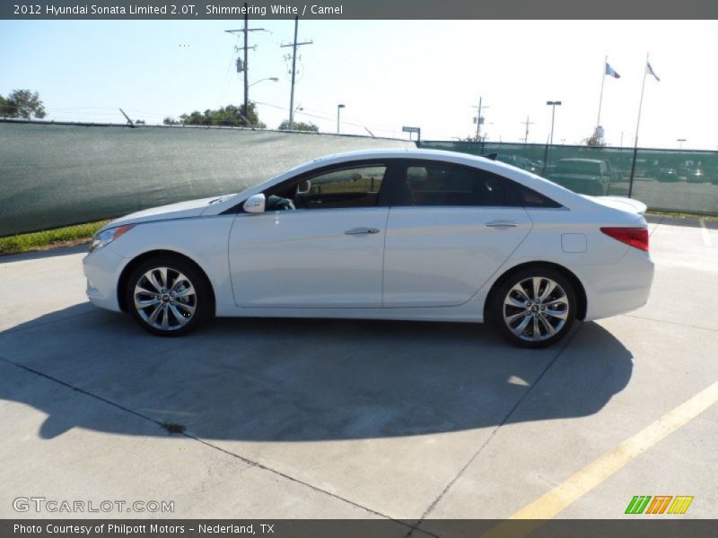 Shimmering White / Camel 2012 Hyundai Sonata Limited 2.0T