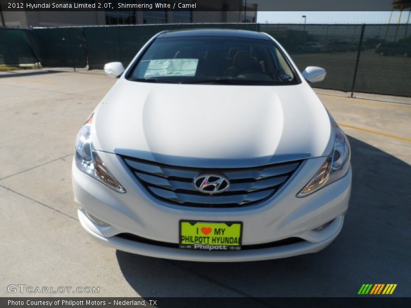 Shimmering White / Camel 2012 Hyundai Sonata Limited 2.0T