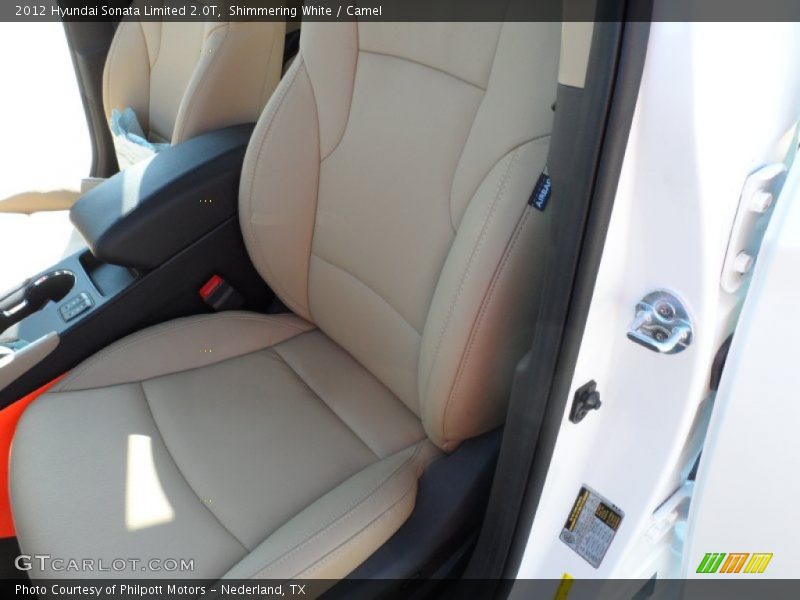 Shimmering White / Camel 2012 Hyundai Sonata Limited 2.0T