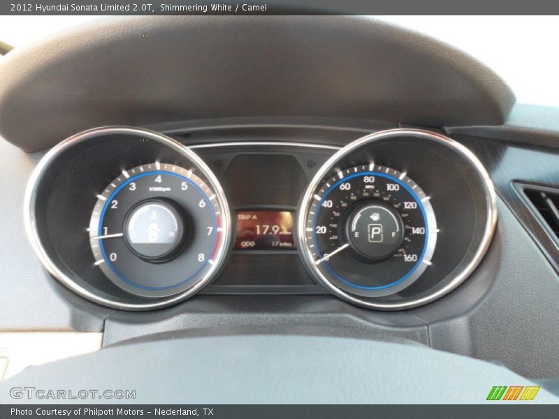 Shimmering White / Camel 2012 Hyundai Sonata Limited 2.0T