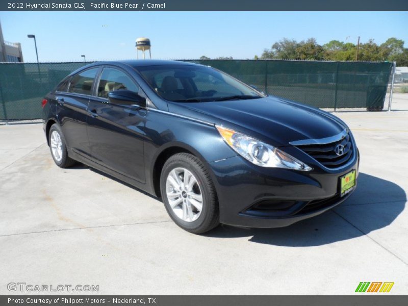 Pacific Blue Pearl / Camel 2012 Hyundai Sonata GLS