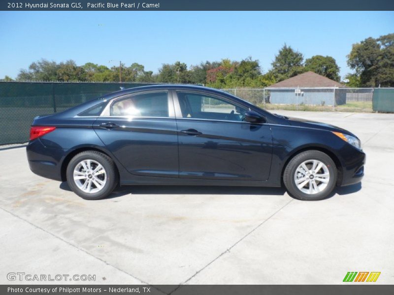 Pacific Blue Pearl / Camel 2012 Hyundai Sonata GLS