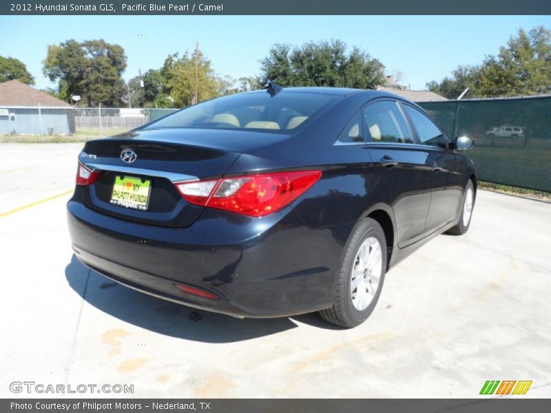 Pacific Blue Pearl / Camel 2012 Hyundai Sonata GLS