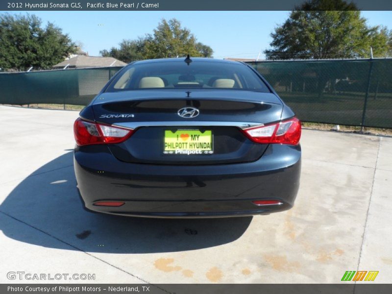 Pacific Blue Pearl / Camel 2012 Hyundai Sonata GLS