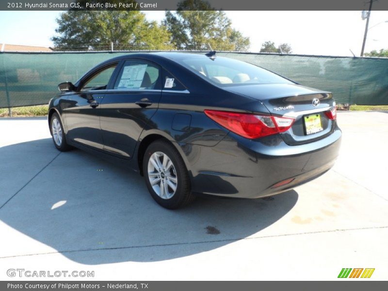 Pacific Blue Pearl / Camel 2012 Hyundai Sonata GLS