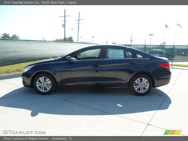 Pacific Blue Pearl / Camel 2012 Hyundai Sonata GLS