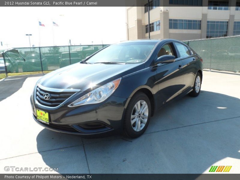 Pacific Blue Pearl / Camel 2012 Hyundai Sonata GLS