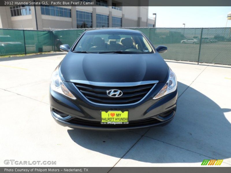 Pacific Blue Pearl / Camel 2012 Hyundai Sonata GLS