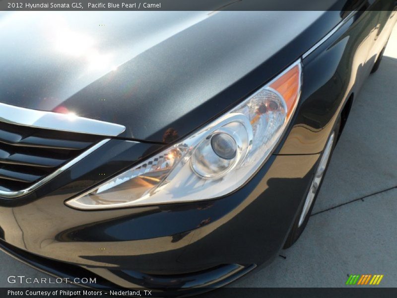 Pacific Blue Pearl / Camel 2012 Hyundai Sonata GLS