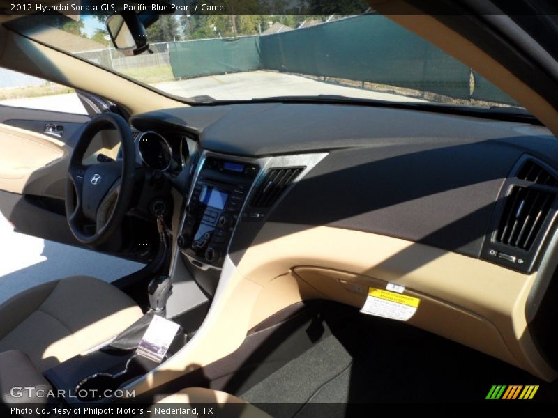 Pacific Blue Pearl / Camel 2012 Hyundai Sonata GLS