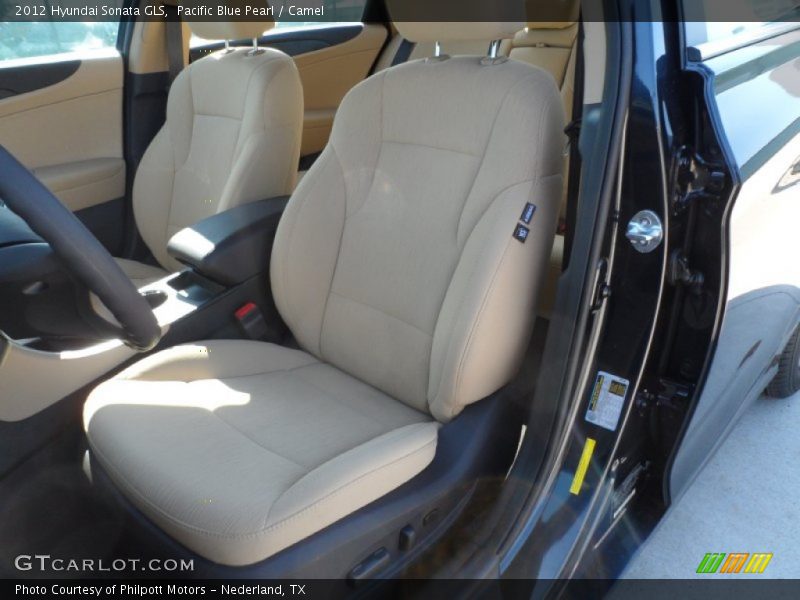 Pacific Blue Pearl / Camel 2012 Hyundai Sonata GLS