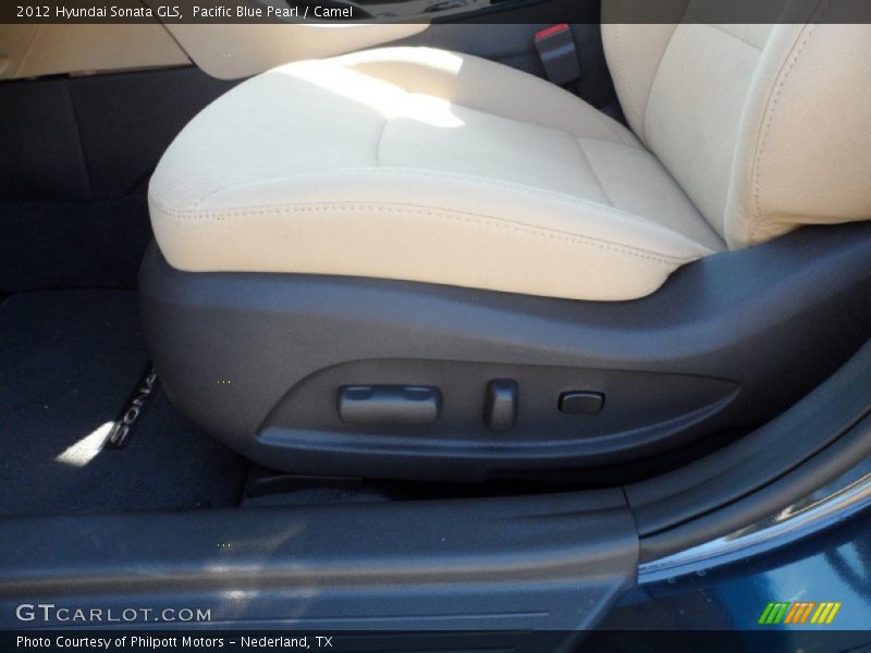 Pacific Blue Pearl / Camel 2012 Hyundai Sonata GLS