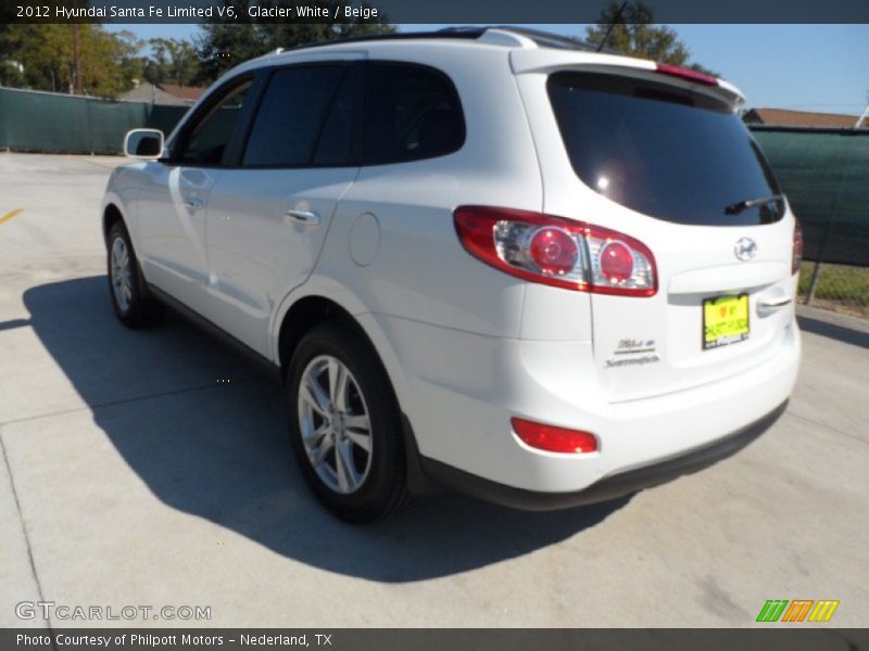 Glacier White / Beige 2012 Hyundai Santa Fe Limited V6