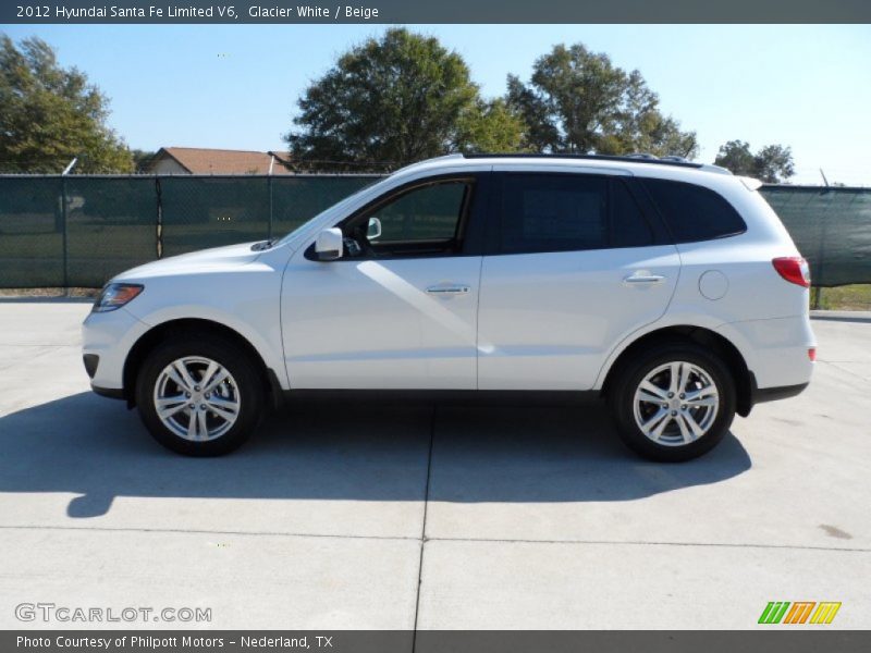 Glacier White / Beige 2012 Hyundai Santa Fe Limited V6
