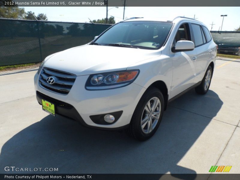 Glacier White / Beige 2012 Hyundai Santa Fe Limited V6