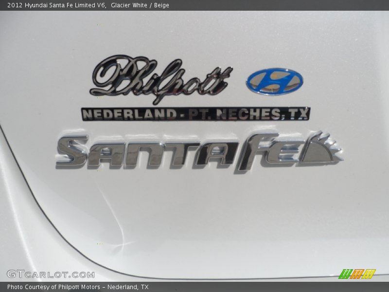 Glacier White / Beige 2012 Hyundai Santa Fe Limited V6