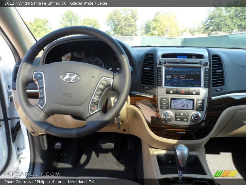 Glacier White / Beige 2012 Hyundai Santa Fe Limited V6