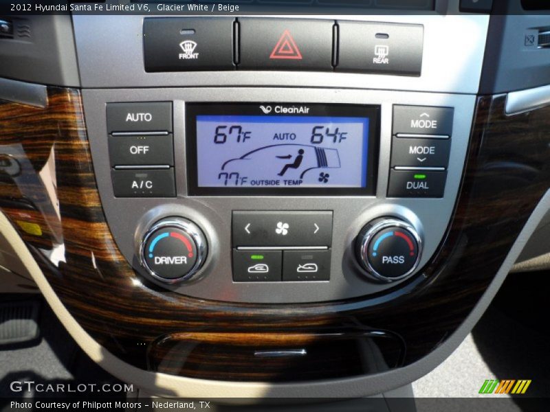 Controls of 2012 Santa Fe Limited V6