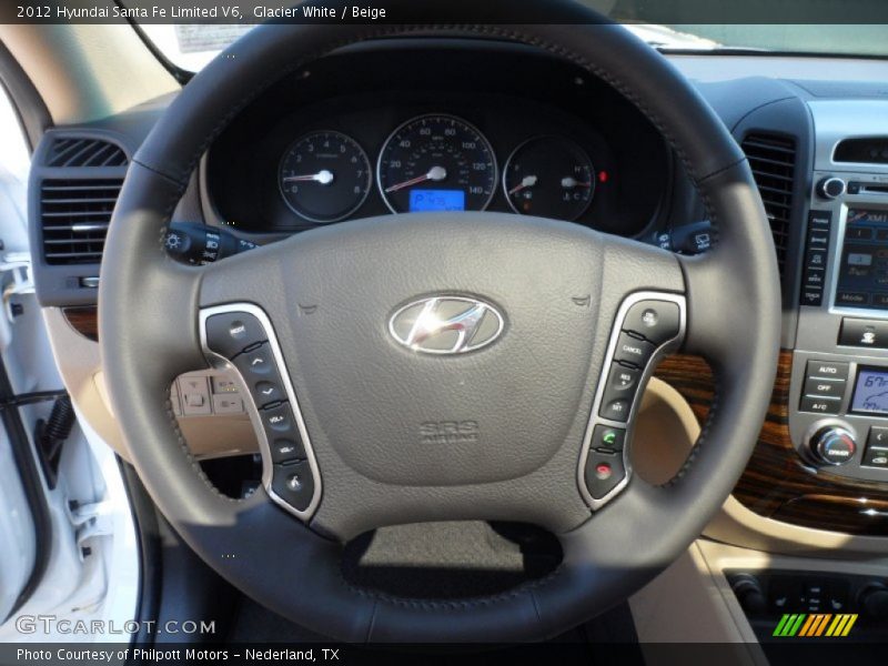 Glacier White / Beige 2012 Hyundai Santa Fe Limited V6