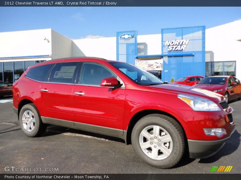 Crystal Red Tintcoat / Ebony 2012 Chevrolet Traverse LT AWD