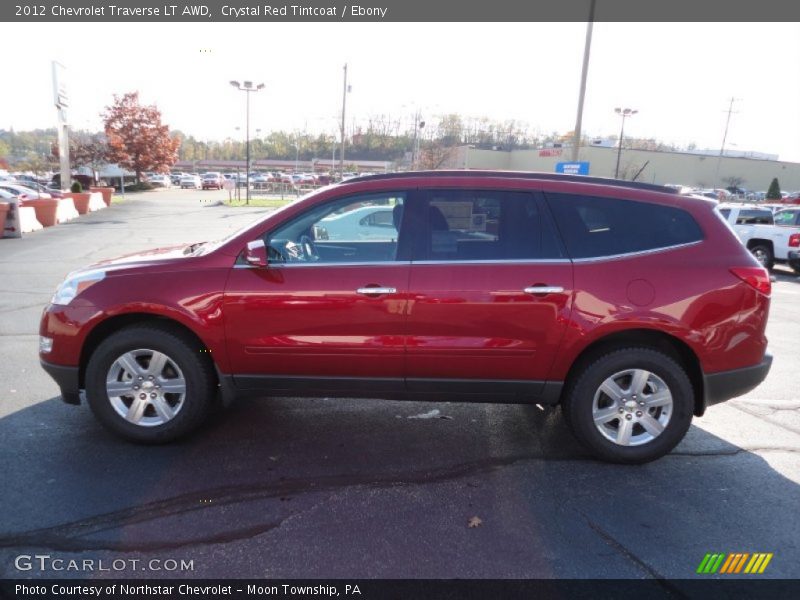 Crystal Red Tintcoat / Ebony 2012 Chevrolet Traverse LT AWD