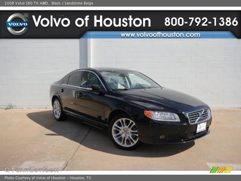 Black / Sandstone Beige 2008 Volvo S80 T6 AWD