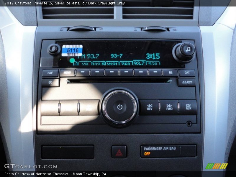 Silver Ice Metallic / Dark Gray/Light Gray 2012 Chevrolet Traverse LS