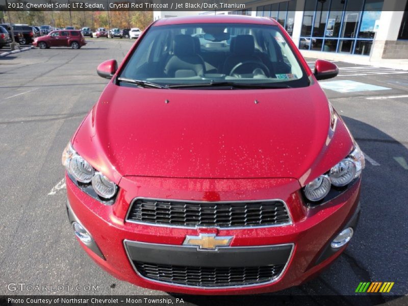 Crystal Red Tintcoat / Jet Black/Dark Titanium 2012 Chevrolet Sonic LTZ Sedan