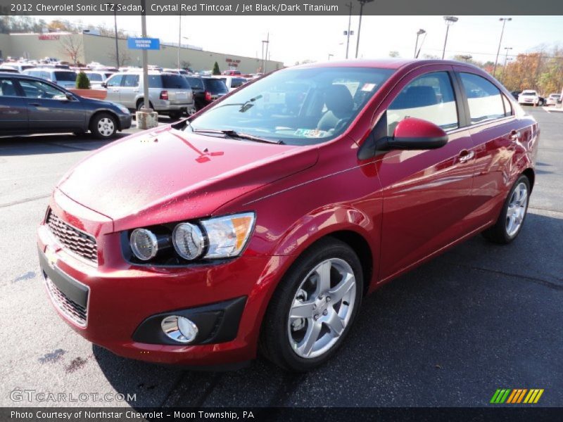 Crystal Red Tintcoat / Jet Black/Dark Titanium 2012 Chevrolet Sonic LTZ Sedan