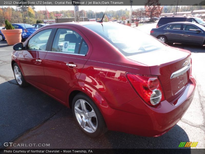 Crystal Red Tintcoat / Jet Black/Dark Titanium 2012 Chevrolet Sonic LTZ Sedan