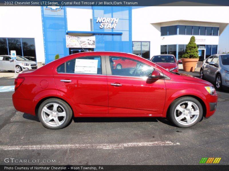 Crystal Red Tintcoat / Jet Black/Dark Titanium 2012 Chevrolet Sonic LTZ Sedan