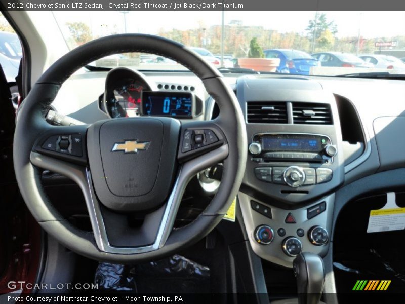 Crystal Red Tintcoat / Jet Black/Dark Titanium 2012 Chevrolet Sonic LTZ Sedan