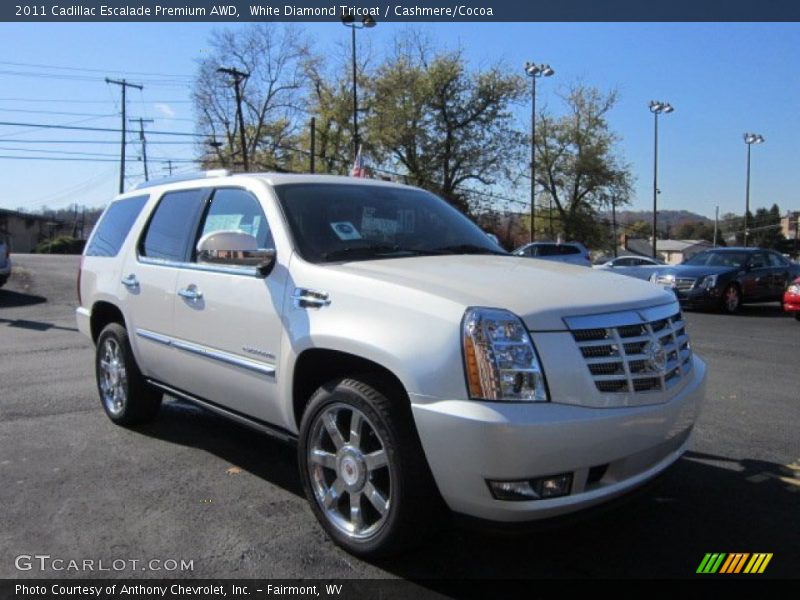 White Diamond Tricoat / Cashmere/Cocoa 2011 Cadillac Escalade Premium AWD