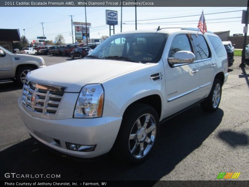 White Diamond Tricoat / Cashmere/Cocoa 2011 Cadillac Escalade Premium AWD