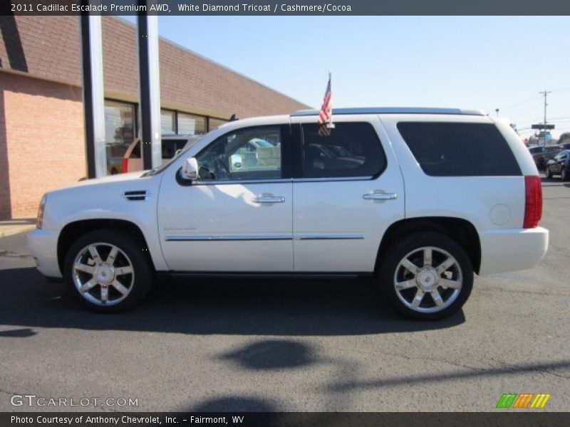 White Diamond Tricoat / Cashmere/Cocoa 2011 Cadillac Escalade Premium AWD