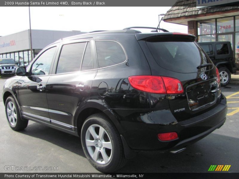 Ebony Black / Black 2009 Hyundai Santa Fe Limited 4WD