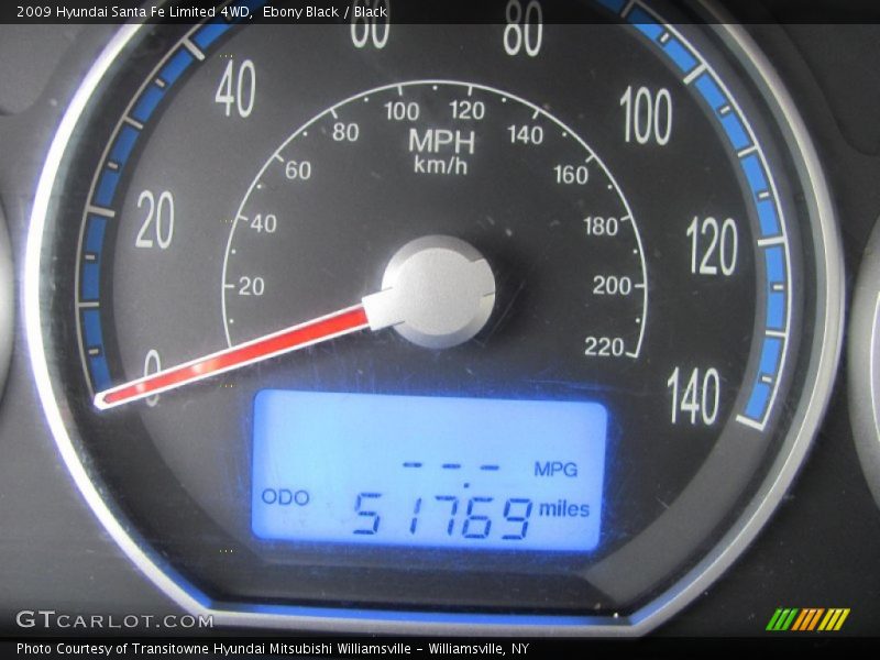 Ebony Black / Black 2009 Hyundai Santa Fe Limited 4WD