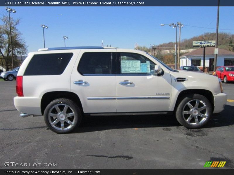 White Diamond Tricoat / Cashmere/Cocoa 2011 Cadillac Escalade Premium AWD
