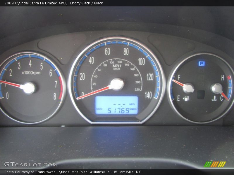 Ebony Black / Black 2009 Hyundai Santa Fe Limited 4WD