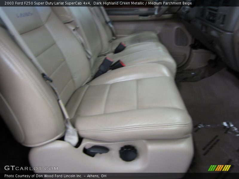 Dark Highland Green Metallic / Medium Parchment Beige 2003 Ford F250 Super Duty Lariat SuperCab 4x4