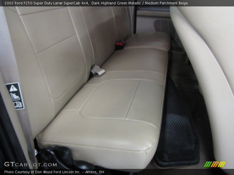 Dark Highland Green Metallic / Medium Parchment Beige 2003 Ford F250 Super Duty Lariat SuperCab 4x4