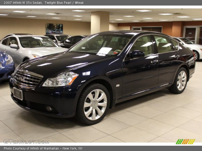 Twilight Blue Pearl / Wheat 2007 Infiniti M 35x Sedan