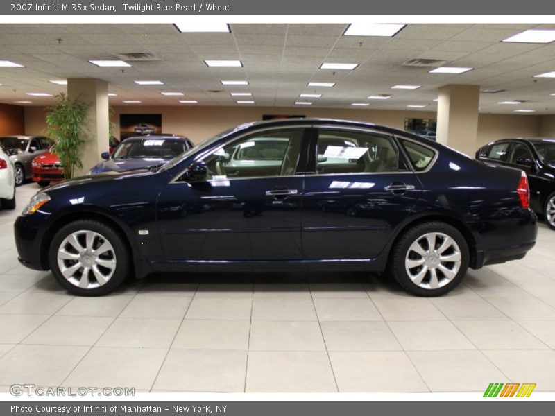 Twilight Blue Pearl / Wheat 2007 Infiniti M 35x Sedan