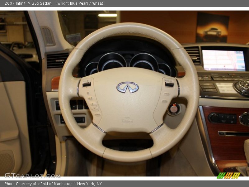 Twilight Blue Pearl / Wheat 2007 Infiniti M 35x Sedan