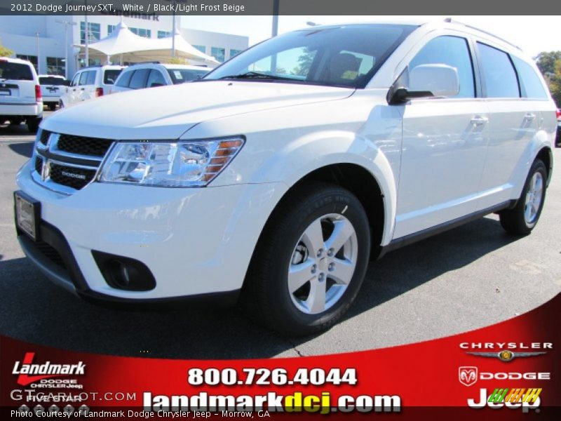 White / Black/Light Frost Beige 2012 Dodge Journey SXT