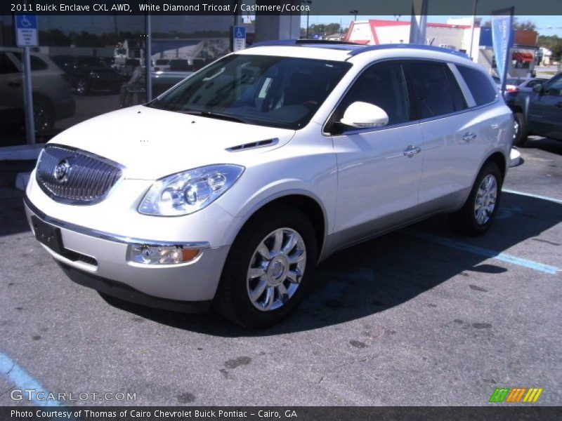 White Diamond Tricoat / Cashmere/Cocoa 2011 Buick Enclave CXL AWD