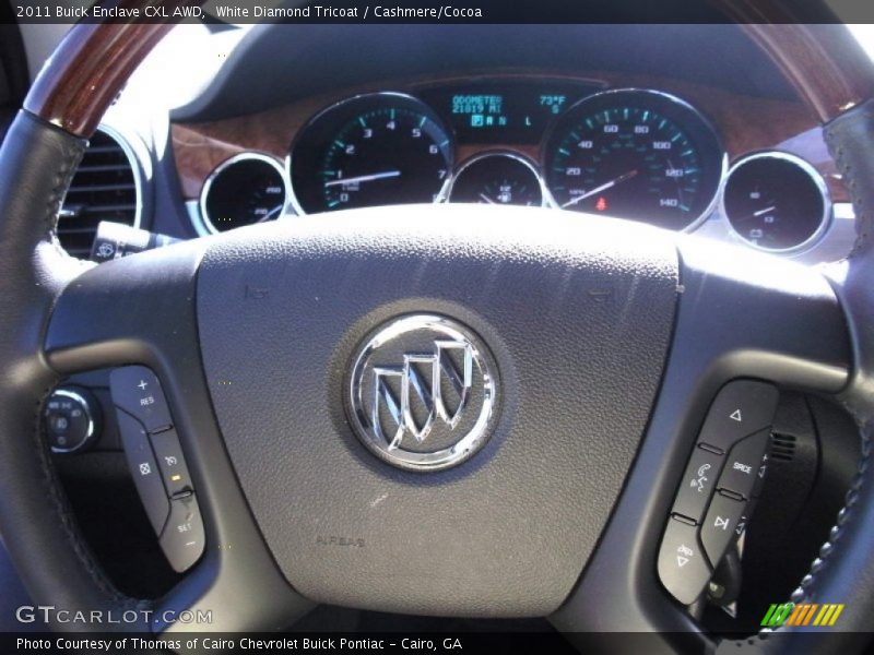 White Diamond Tricoat / Cashmere/Cocoa 2011 Buick Enclave CXL AWD