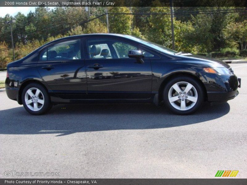 Nighthawk Black Pearl / Gray 2008 Honda Civic EX-L Sedan